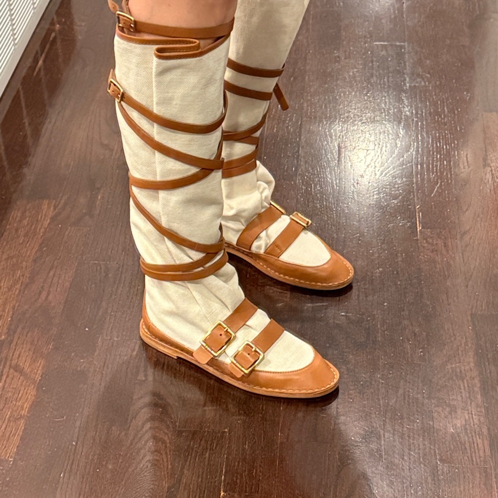 Tod’s Leather and Canvas Women's Boots 37